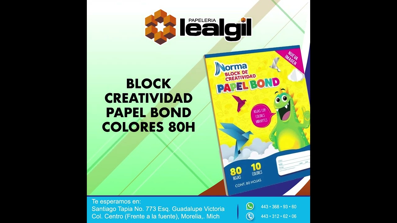 block de cartulina de colores