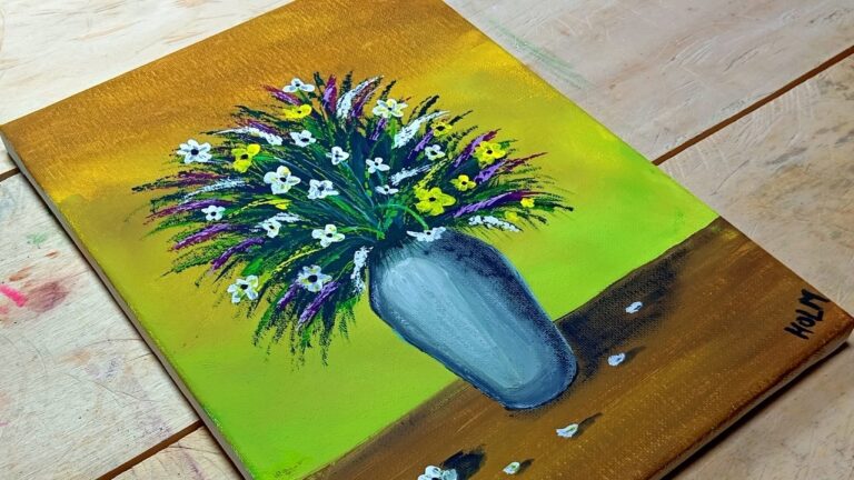 cuadro de jarron con flores