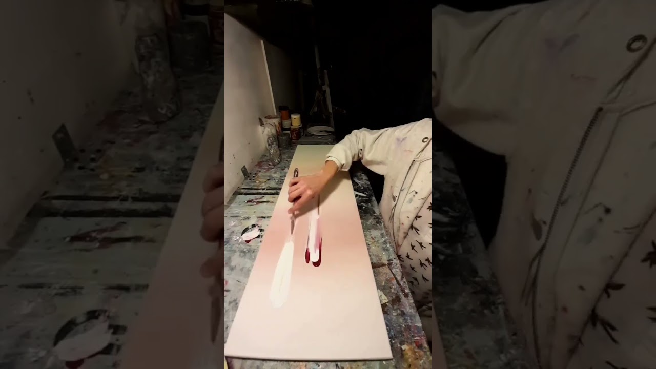 cuadros abstractos pintados a mano en acrilico