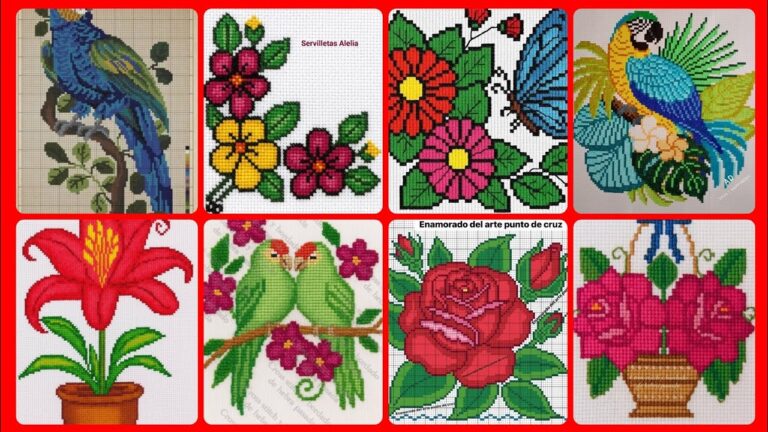 esquemas patrones punto de cruz modernos