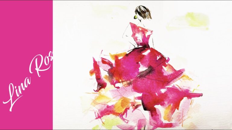 lady in red dress painting