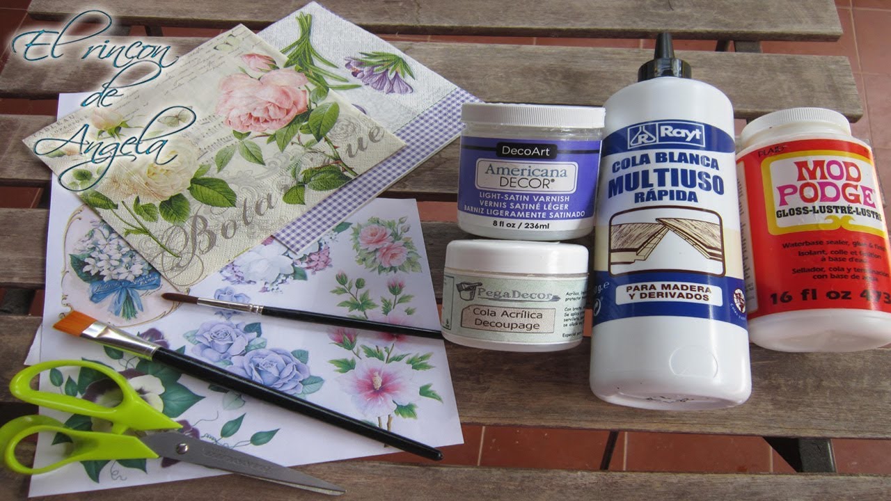 materiales para decoupage en cristal