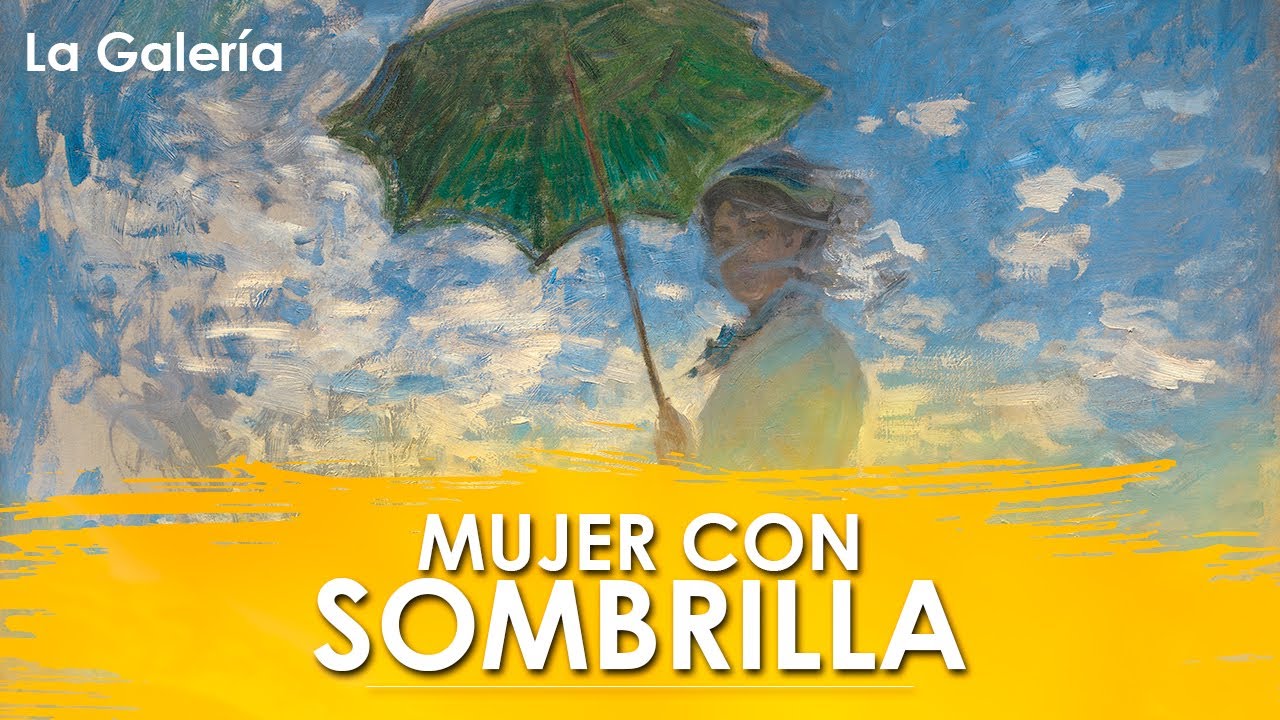 mujer con sombrilla mirando a la izquierda