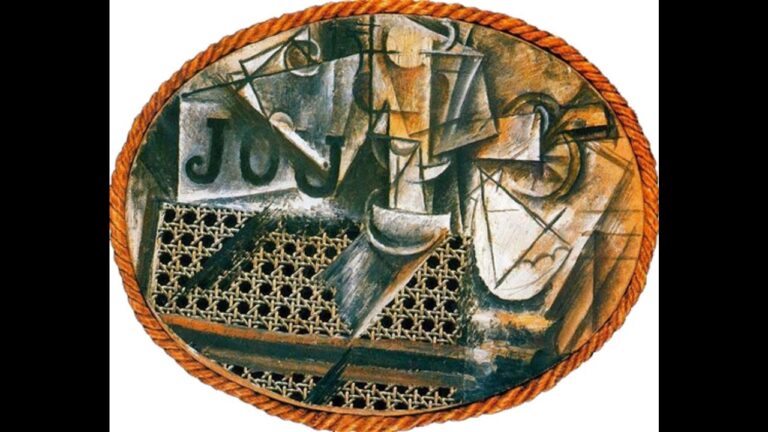 naturaleza muerta con silla de rejilla picasso