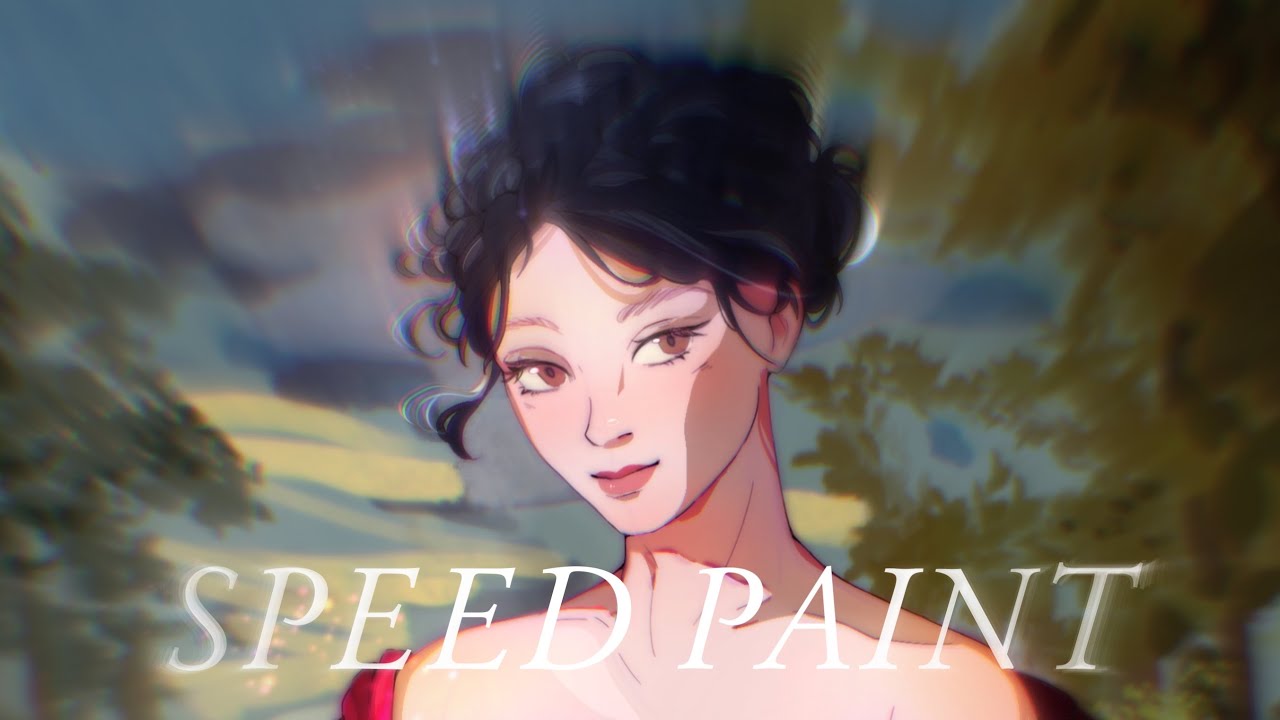 portrait of a young lady in a red dress