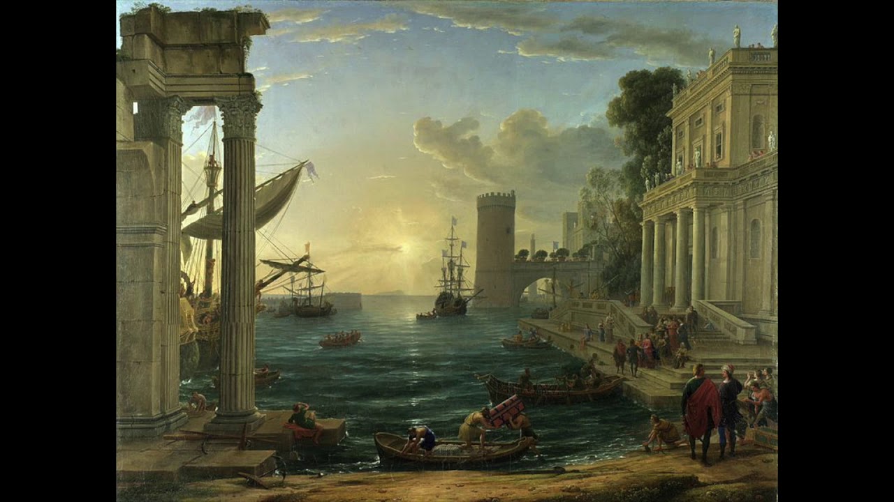 puerto con el embarque de la reina de saba