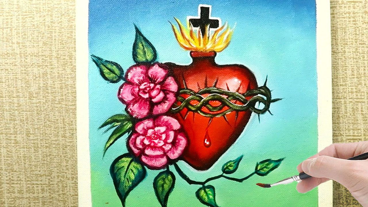 sacred heart of jesus painting