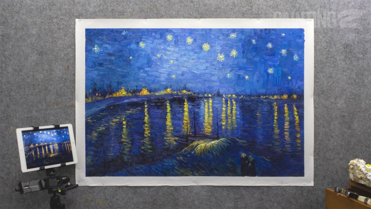 starry night over the rhone river