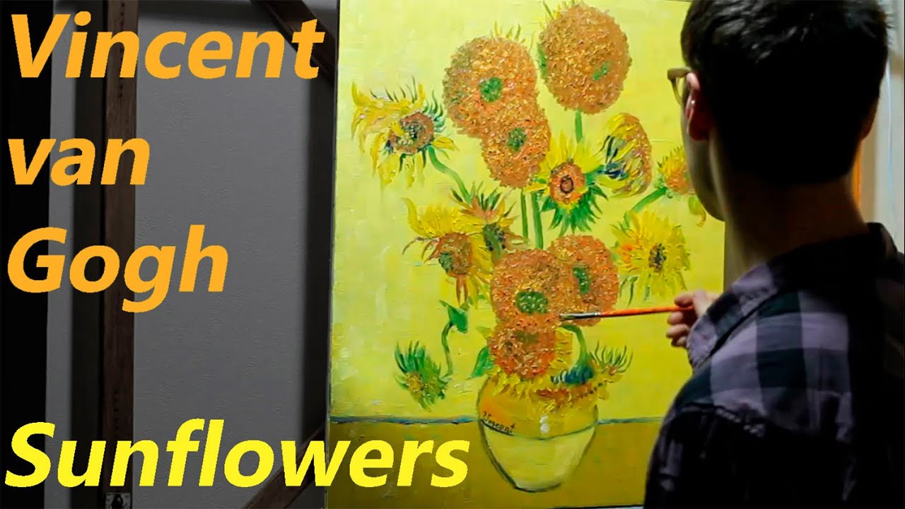van gogh sunflowers in a vase